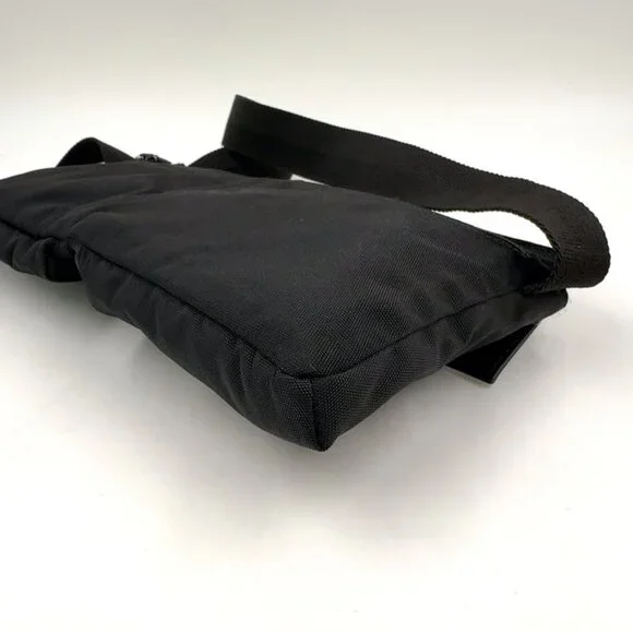 Gucci GG Pattern Canvas Leather Black Belt Bag Waist Pouch Silver - Picture 6 of 12